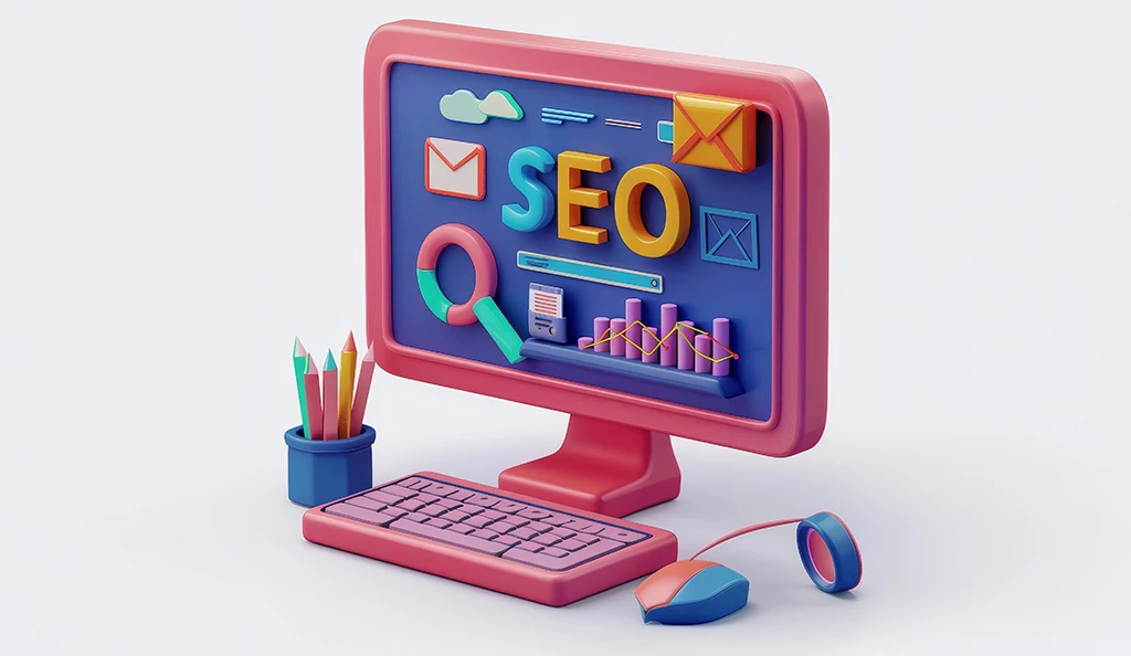 Mobile app interface with layered UI screens showing dashboard elements, navigation controls, and interactive design components