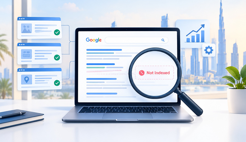 Technical SEO Services Dubai: What Happens When Important Website Pages Are Not Indexed? Technical SEO Services Dubai analysing website performance concept